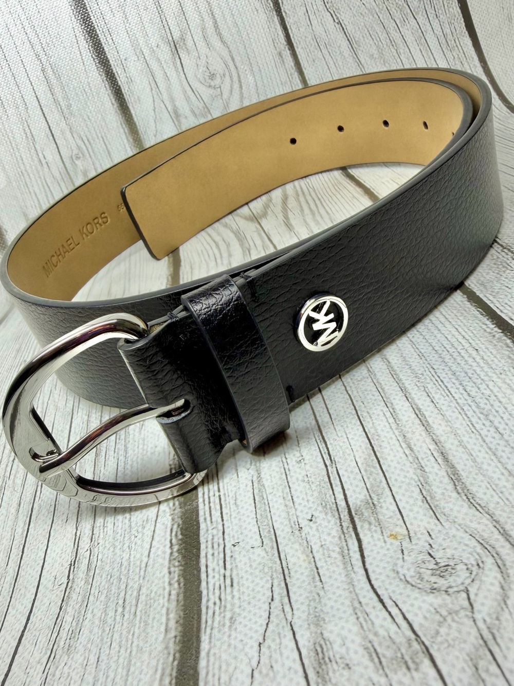BEAND NEW Michael Kors Small Black Women's 38 mm Pebble Belt